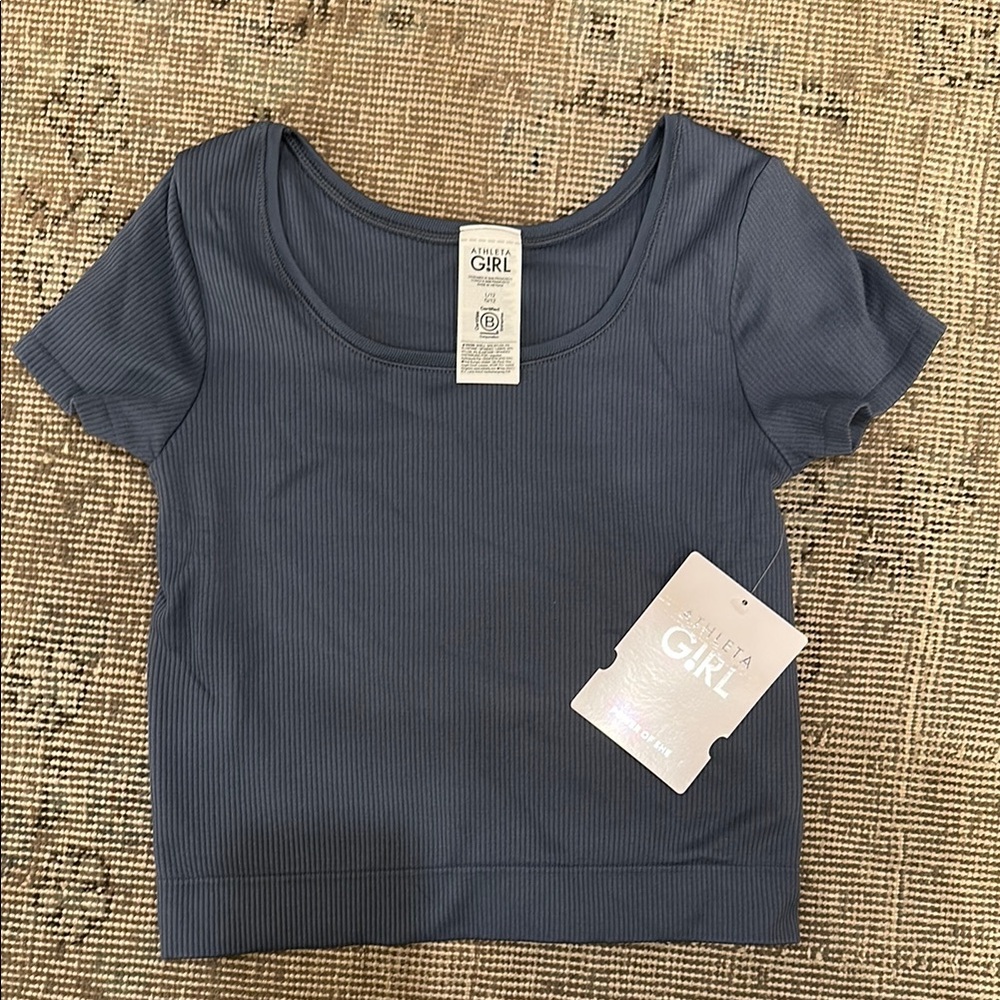 Barella Girl Blue Crop T-Shirt Short Sleeve Fitted